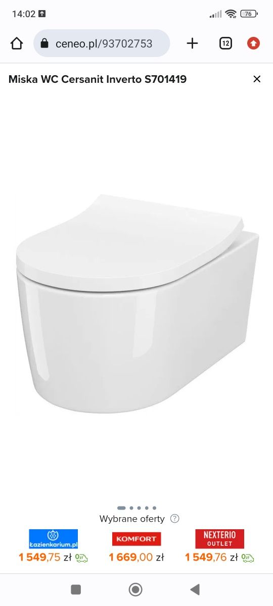 Misa WC Cersanit StreamOn , nowy
