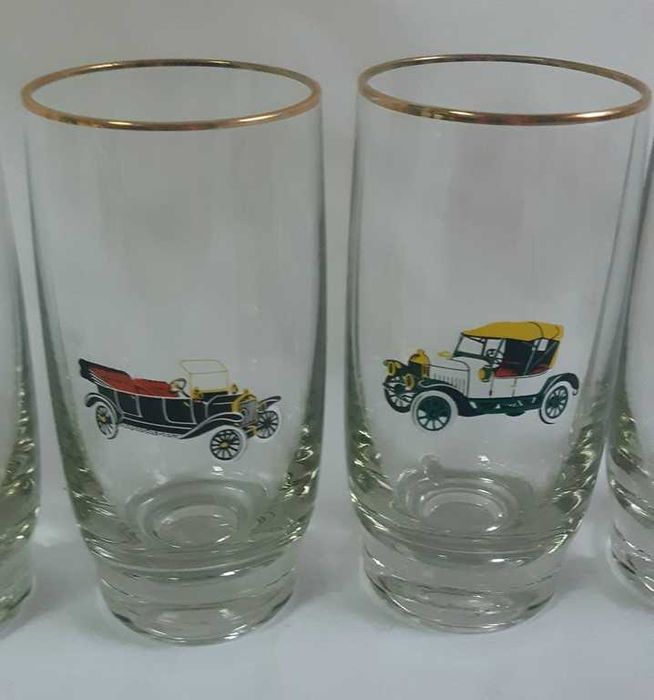 Набор винтажных стаканов Ретро автомобили, Bohemia