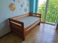 Łóżko dziecięce drewniane 2-osobowe wysuwane z szufladami