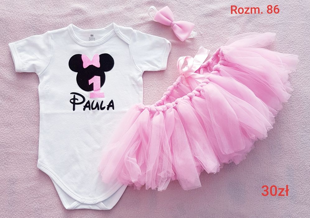 Zestaw na roczek dla dziewczynki rozmiar 86