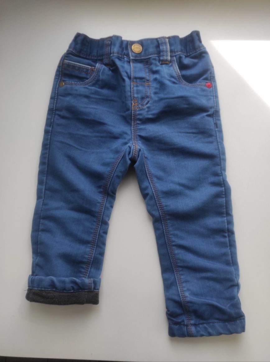 Spodnie jeans, jeansy Next 86,12-18 miesięcy z podszewką