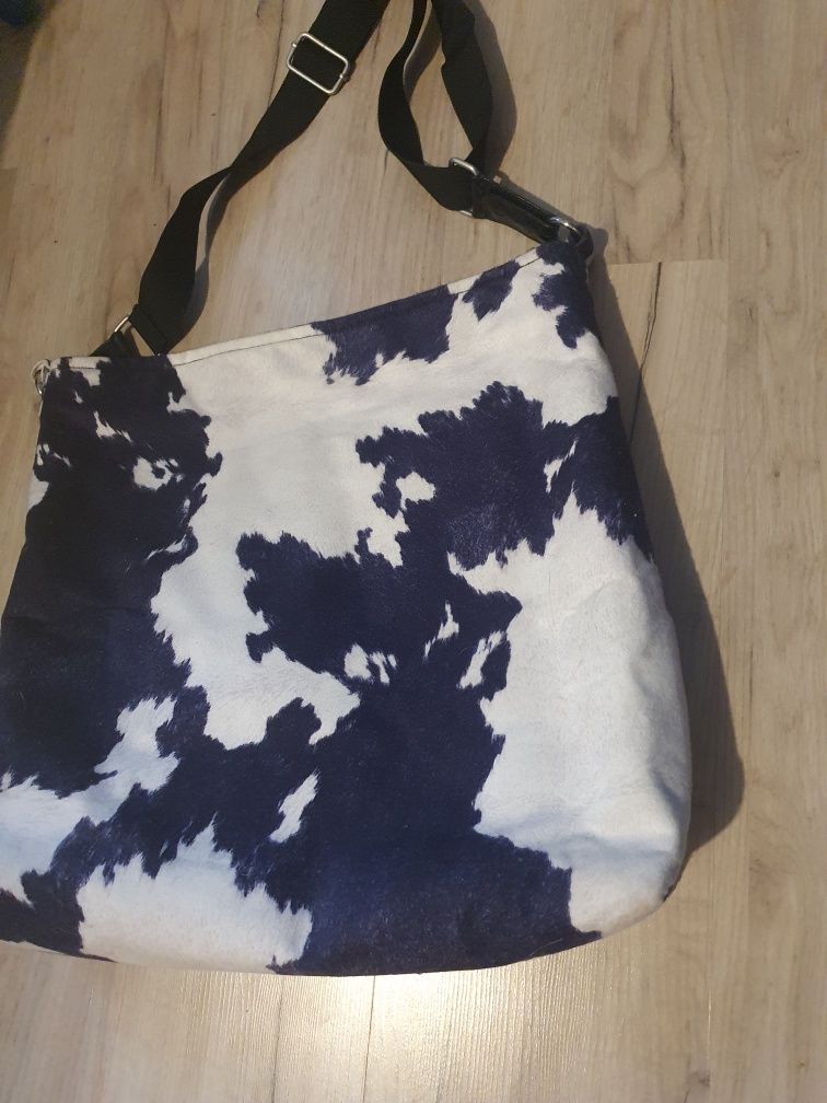 Torba KROWA w krowie łaty, rękodzieło