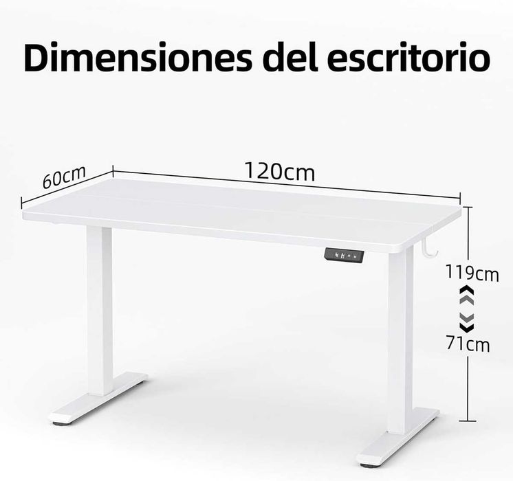 Nowe biurko elektryczne / blat / stół / 120x60cm / BEXEVUE !A2591!