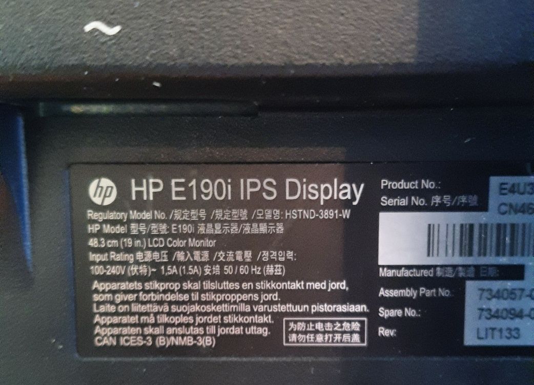 Monitor HP 19 cali