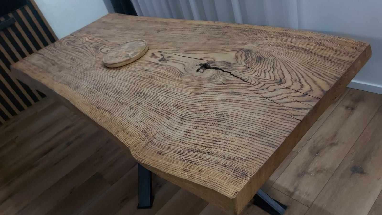 Dębowy stół monolit 220cm ×80cm×9cm