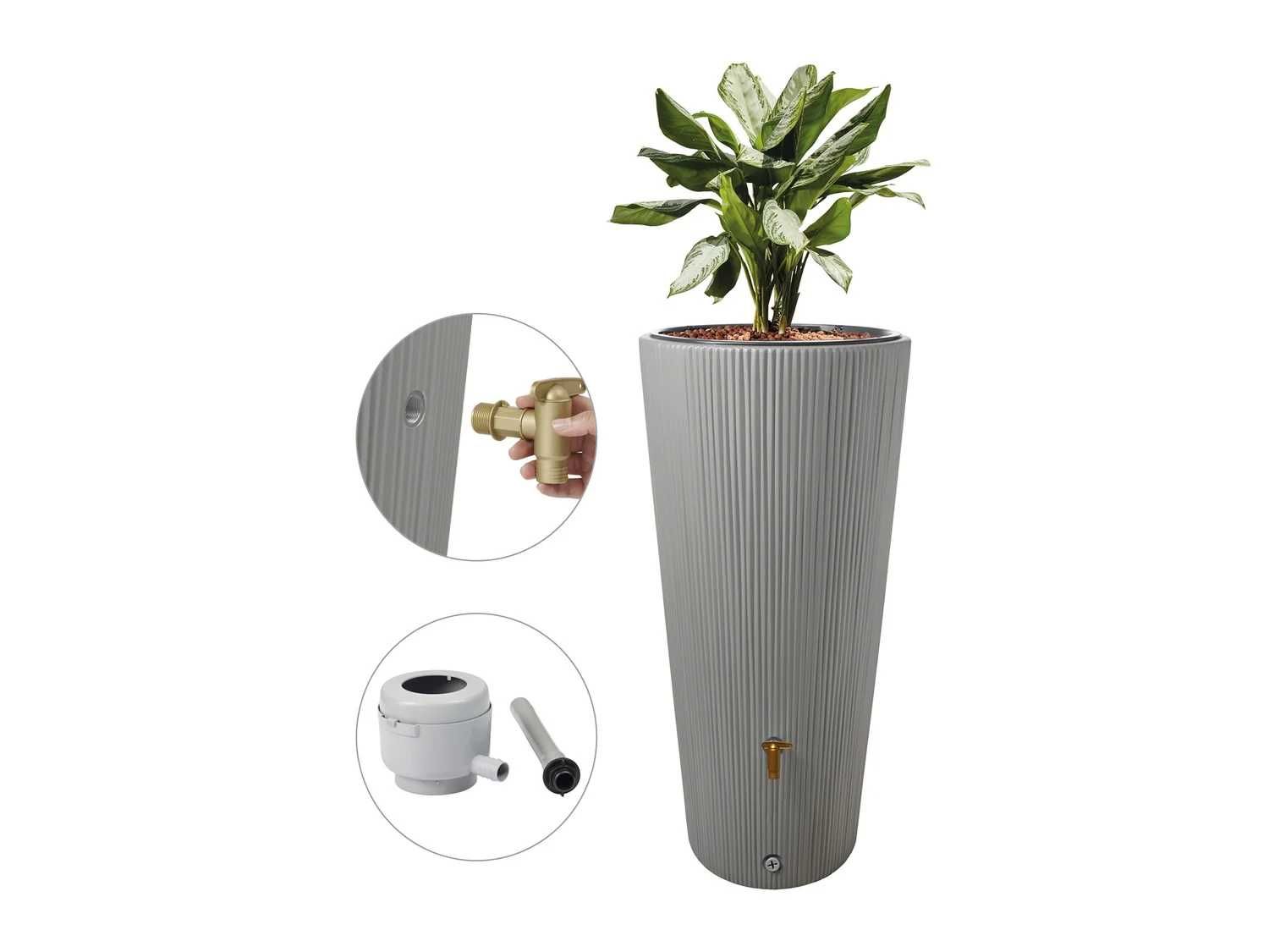 Zbiornik na wodę,deszczówkę VASO DECOR 2w1 220l szary, 4rain