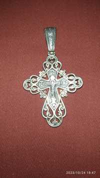 Красивый серебряный крестик 925 серебро