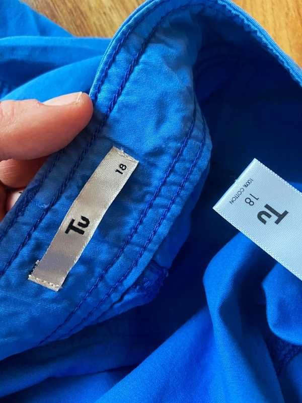 xxxl 46 48 niebieskie spodnie do kostek chinosy cygaretki cargo +size