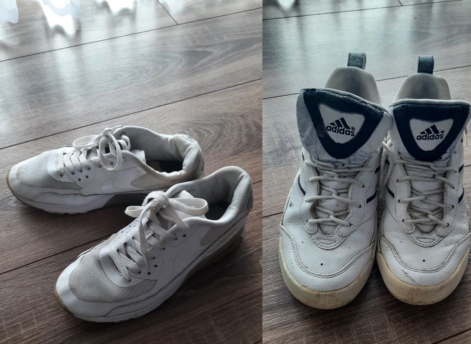 Шкіряні білі кросівки  Nike та Adidas 38 розмір