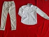 Zestaw ZARA spodnie chinosy biała koszula H&M 158 164 cm 11+