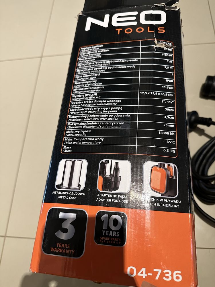 Pompa zanurzeniowa NEO Tools 1100W 04-736