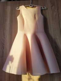 Różowa/pudrowa sukienka z pianki, rozmiar 36