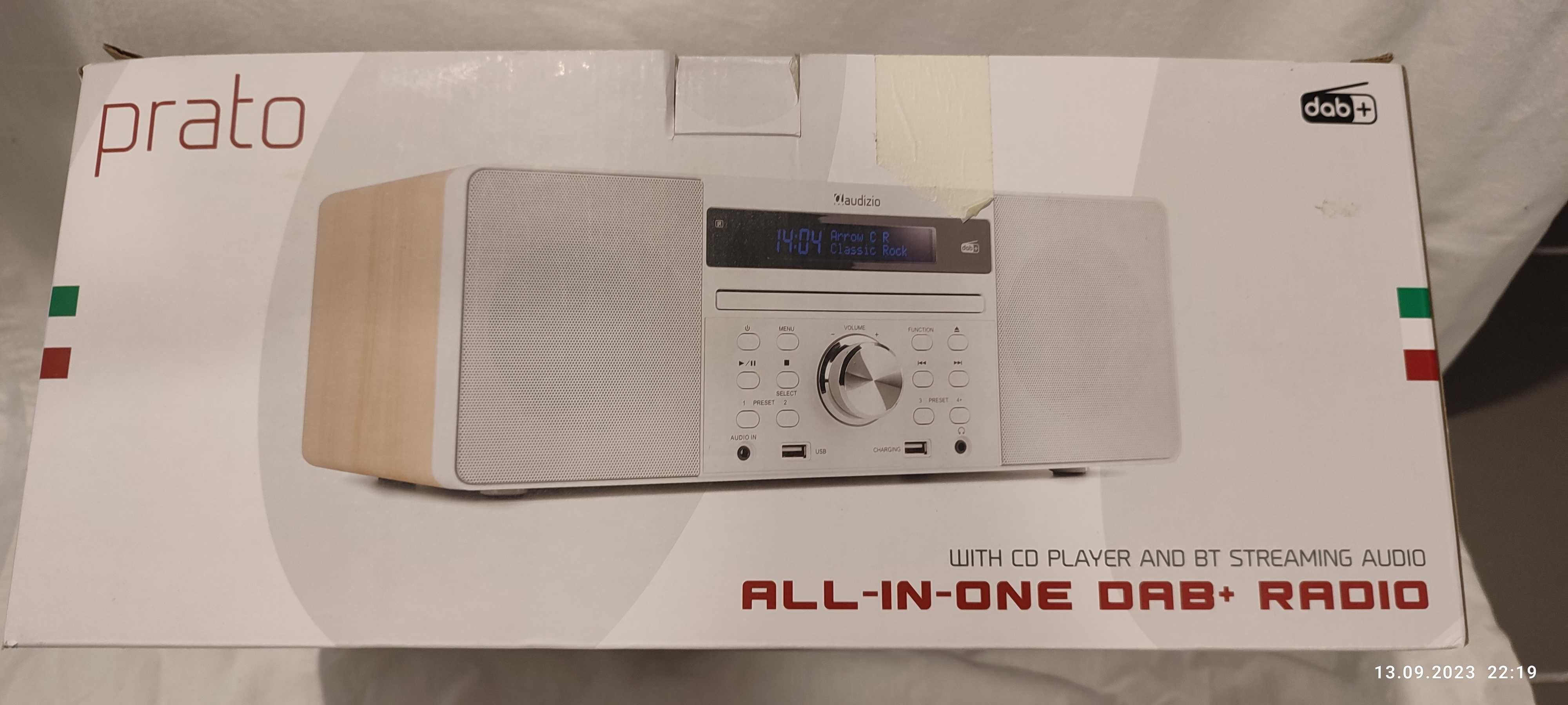 Radio PRATO ALL-IN-ONE CD / DAB + białe, czarne, brązowe.