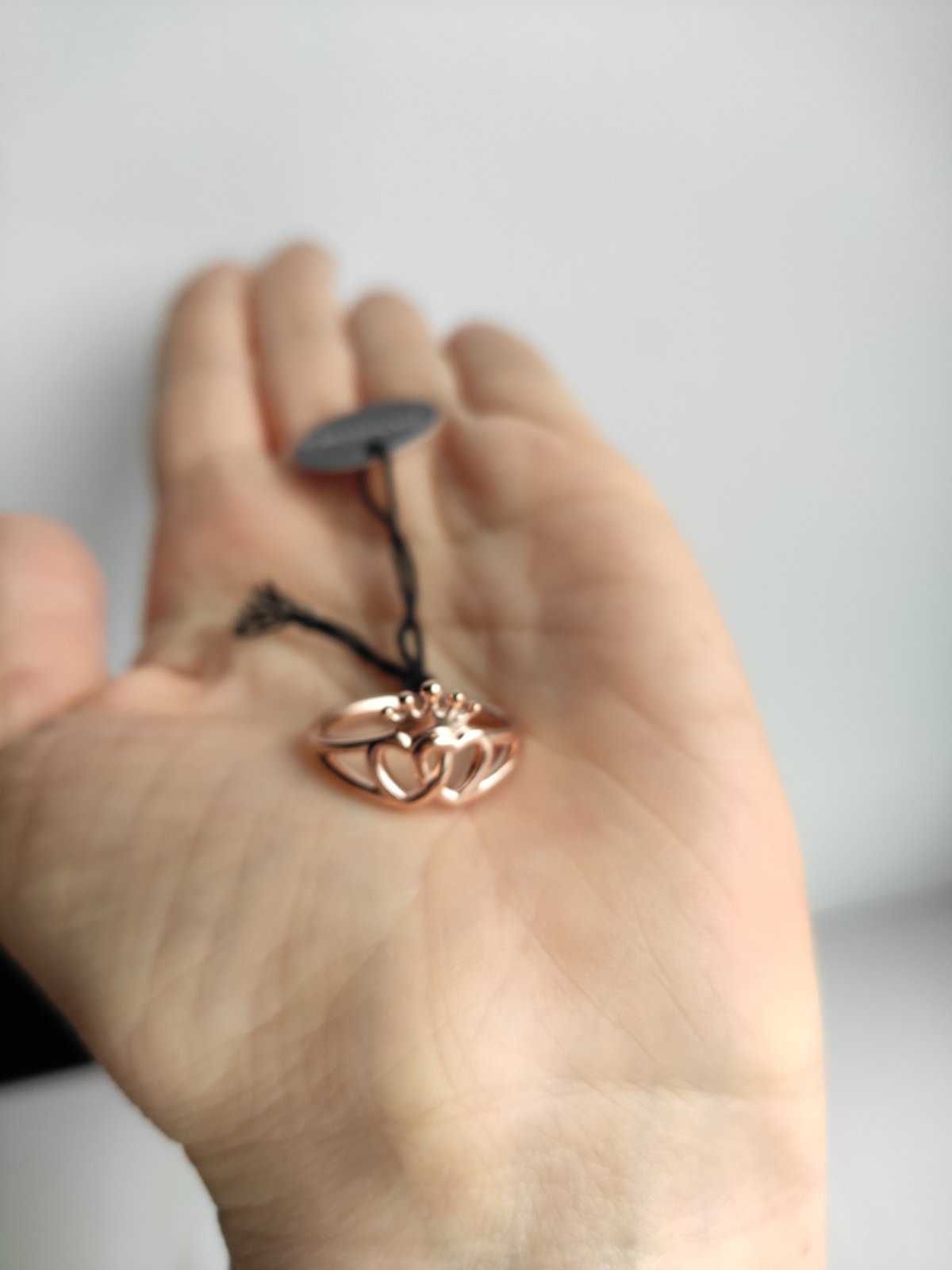 Pandora Каблучка р. 52 кольцо оригінал рожеве золото сердце корона