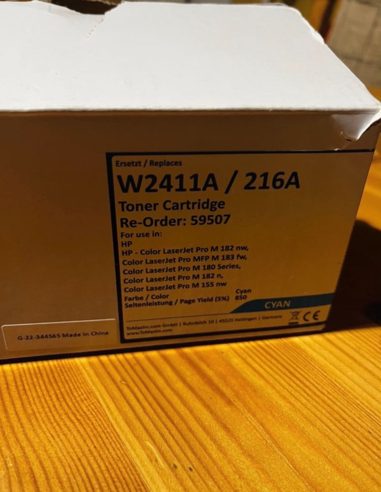 Toner cartridge do drukarki zamiennik HP W2411A/216A CYAN niebieski