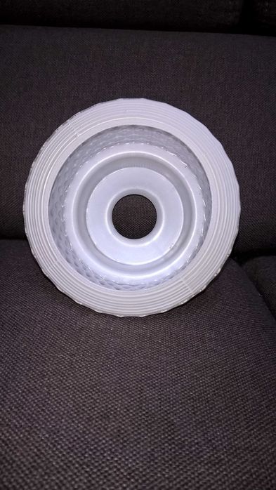 mleczny ryflowany klosz do lampy PRL vintage