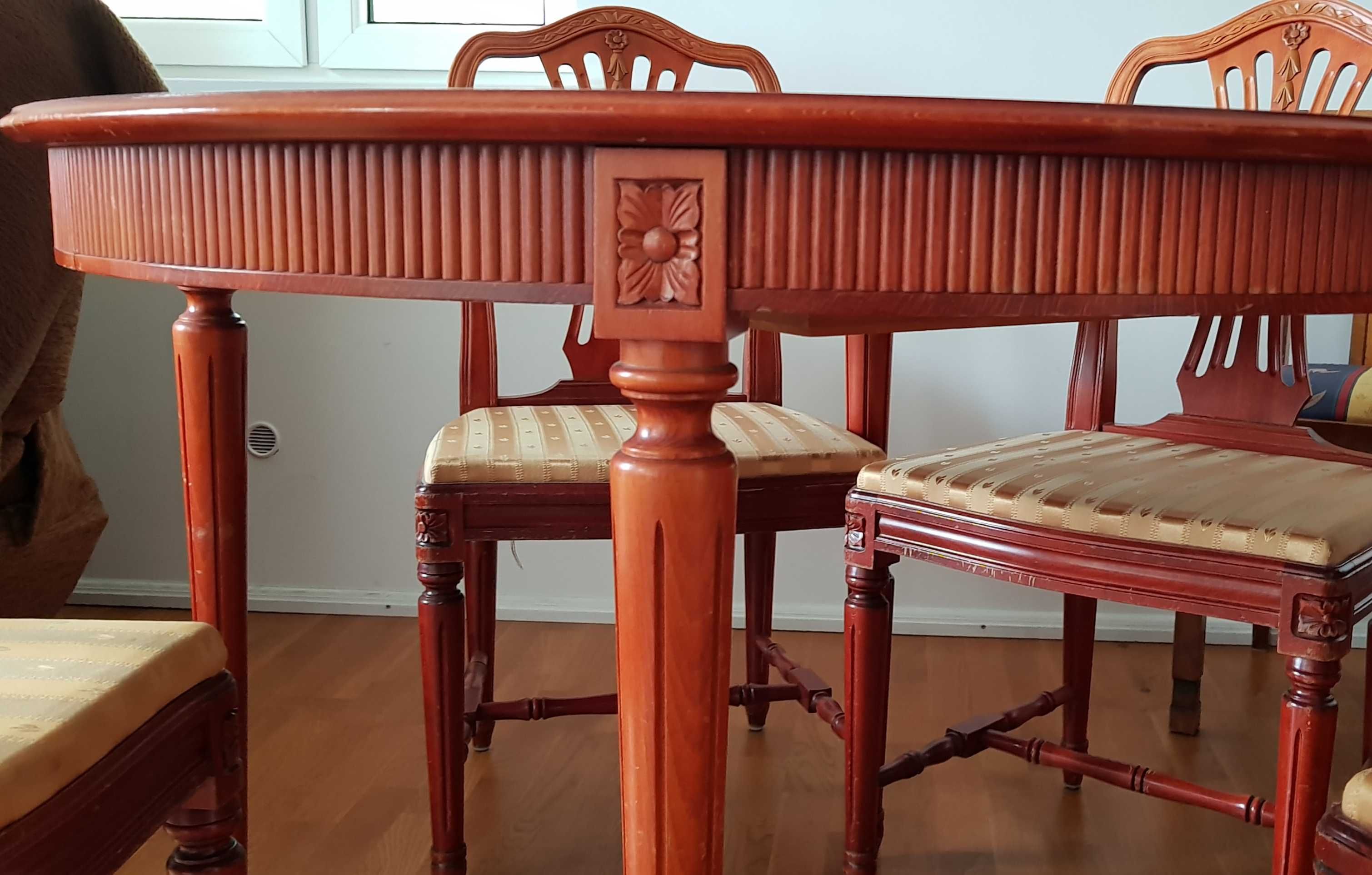 Orginalny zestaw mebli Gustawiańskich, stół+4 krzesła
