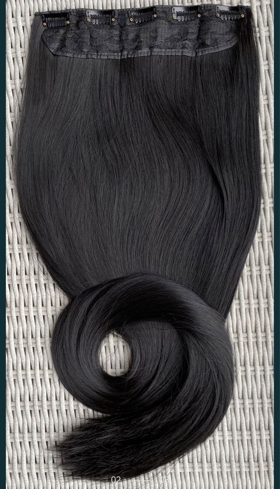 Włosy doczepiane, mega długie, czarny 100 cm ( 403 )