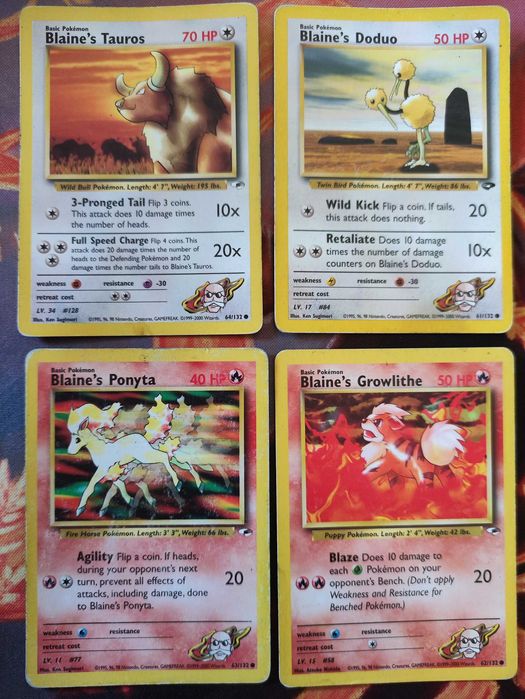 Blane's Ninetales, Blane's Charmeleon e mais 5 cartas Gim Challenge