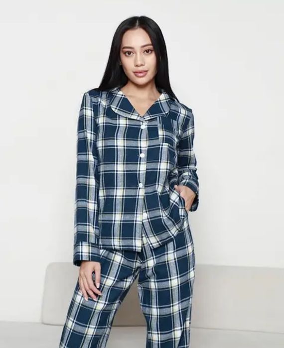 Тепла фланелева жіноча піжама, одяг для дому QC brand, розмір L