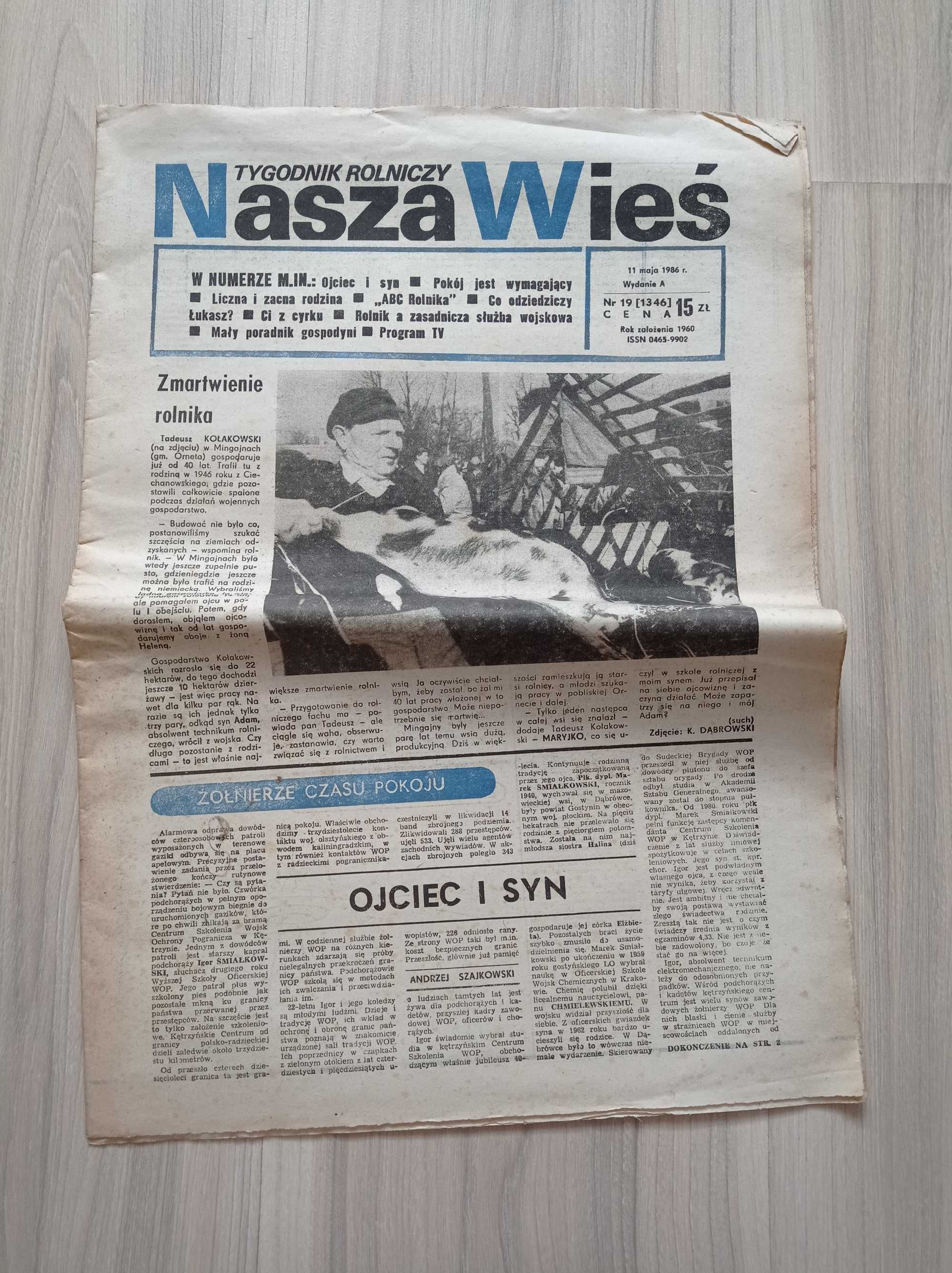 Nasza wieś tygodnik rolniczy, nr 19/1986