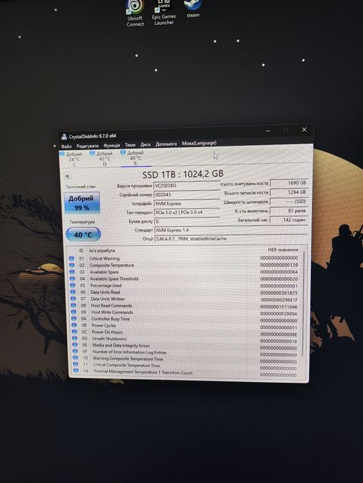 Wd blue на 1 тб . Причина не потрібен
