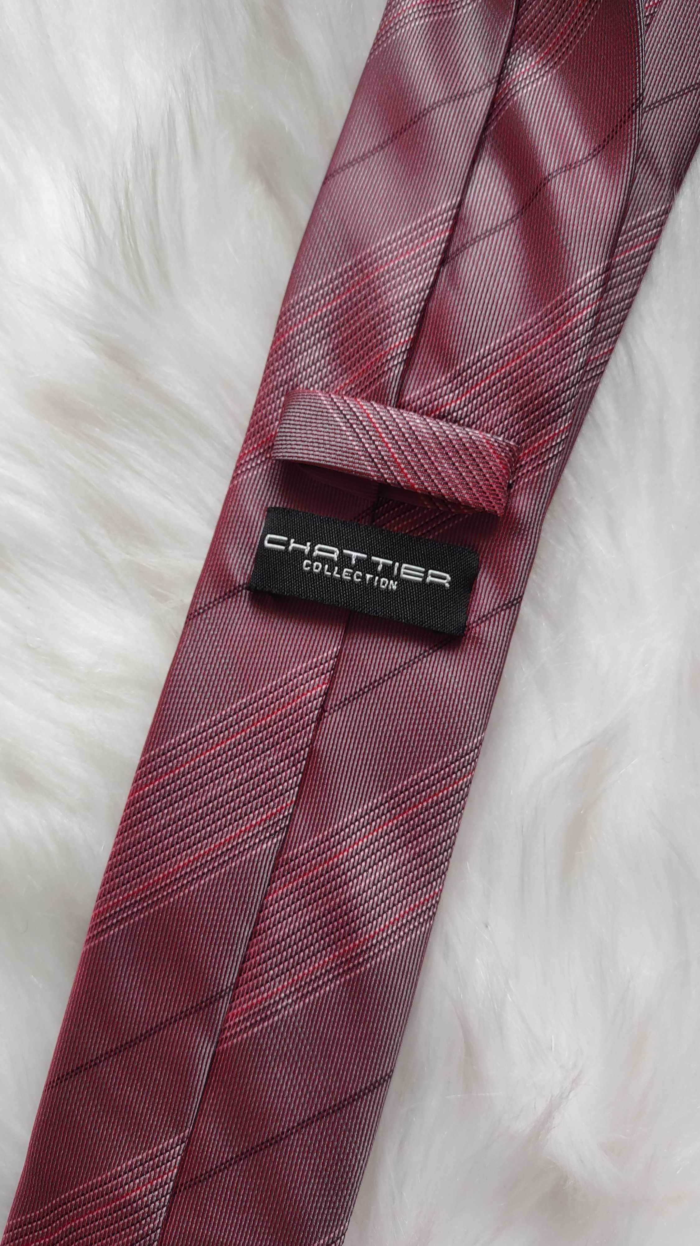 Piękny śliwkowy burgundowy krawat Chattier