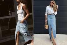 Юбка джинсова довга максі Zara M L