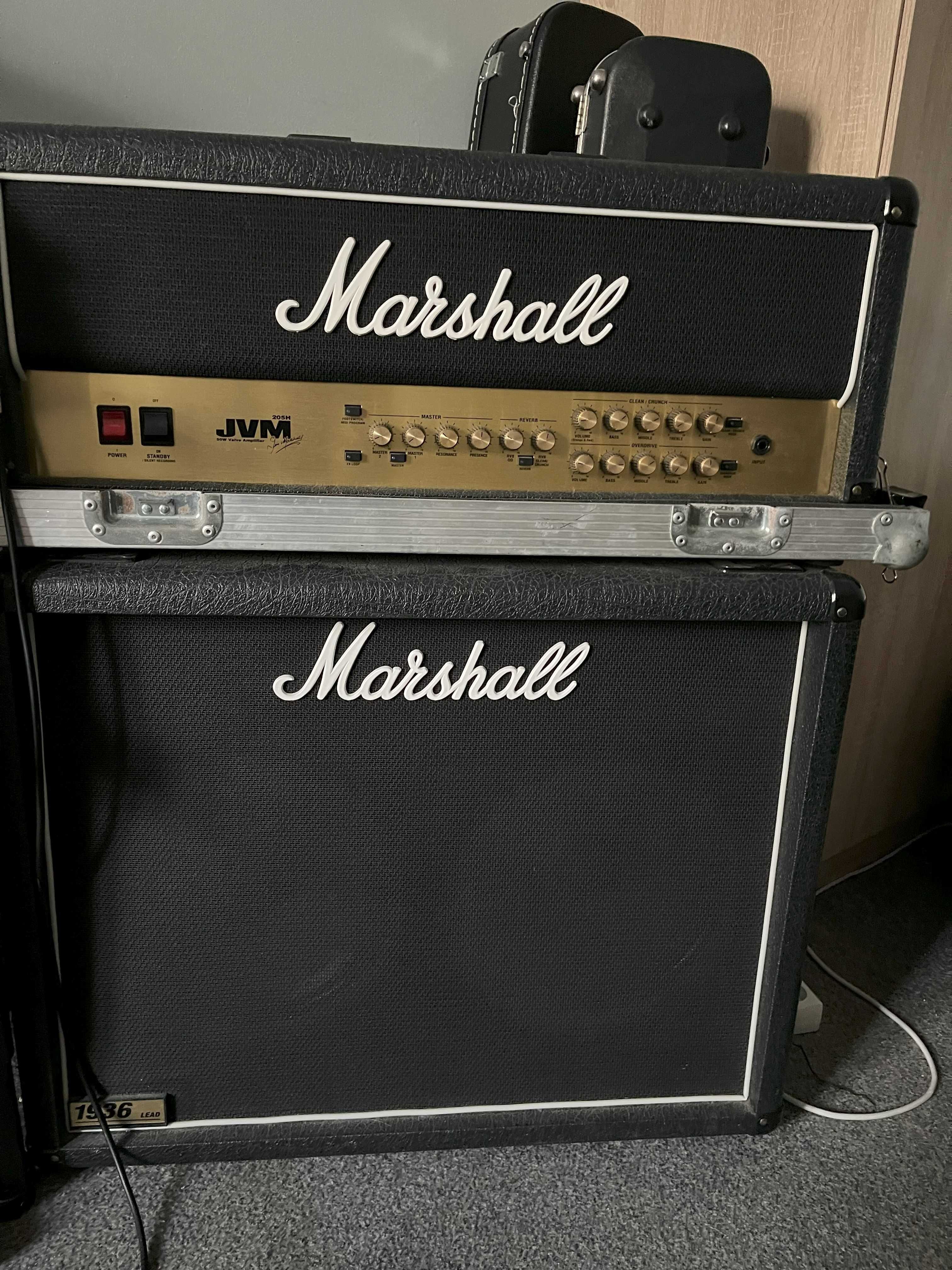 Marshall JVM205H + kolumna Marshall 1936 + CASE na wzmacniacz