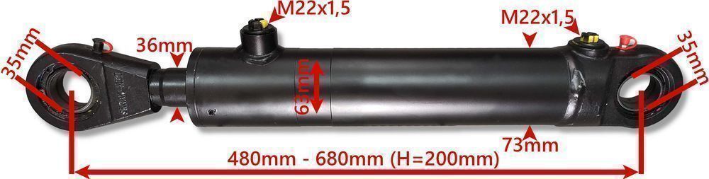 Siłownik hydrauliczny cylinder 63x36 SKOK 200 2-STR [0003]
