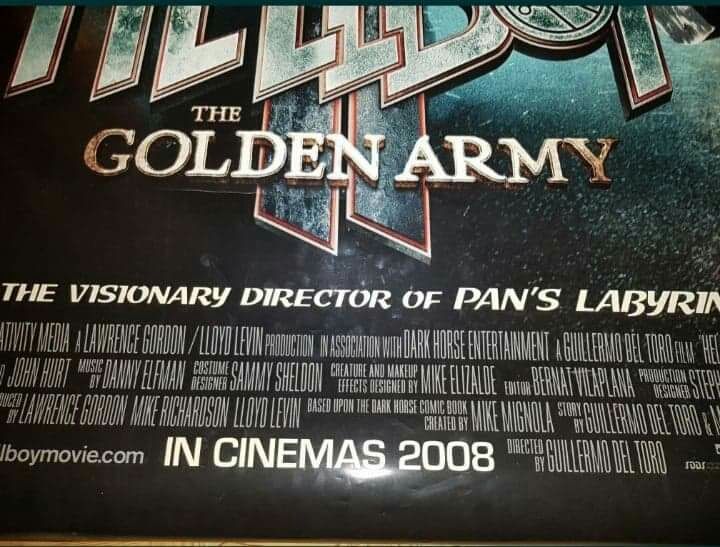 Pôster de cinema em viníl do Hell Boy II The golden army de 2008