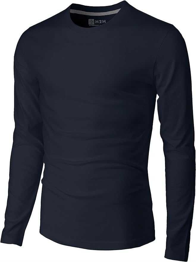 Casual Slim Fit Long Sleeve T-Shirts Soft Lightweight V-Neck/Crew-Neck