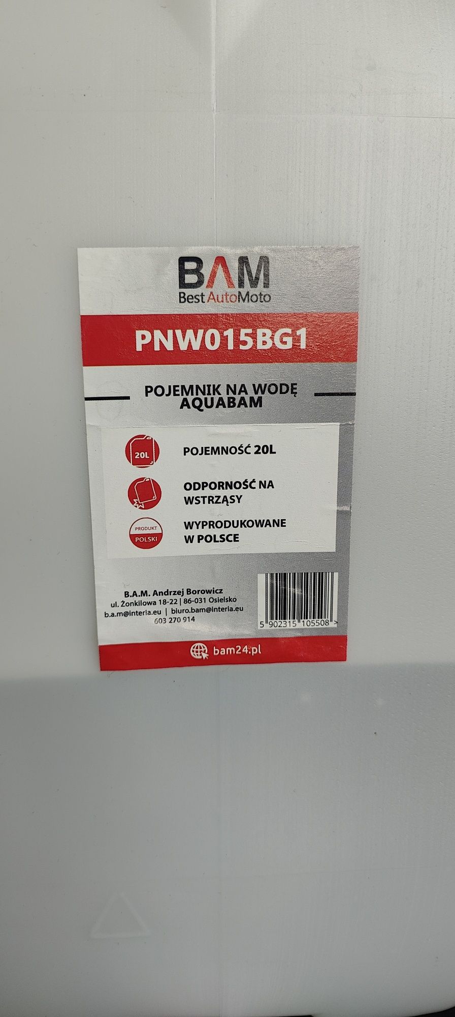 Bańka, pojemnik, kanister na wodę z kranikiem 20 L