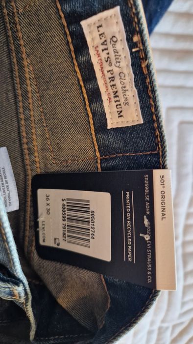 Nowe: Levi's 501 LEVISORIGINAL One Wash, 36W / 30L