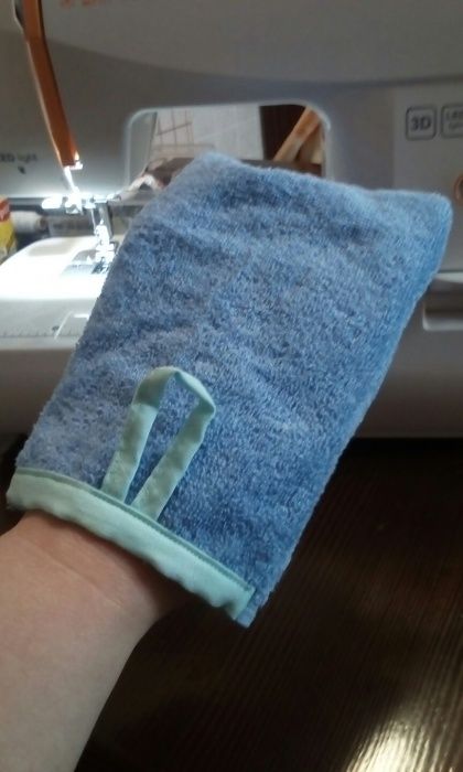Махровая рукавичка для купания мочалка Прихватки