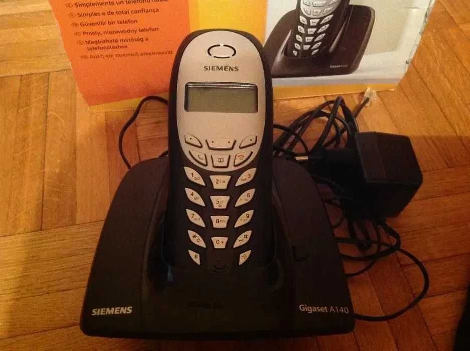 Telefon Siemens Gigaset A140 z zasilaczem, pokrowcem i pudełkiem