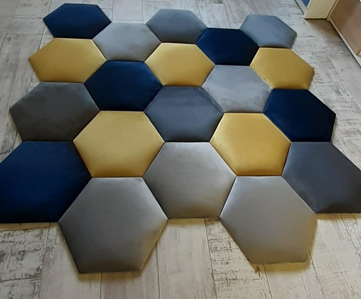 Panele tapicerowane heksagon różne kolory