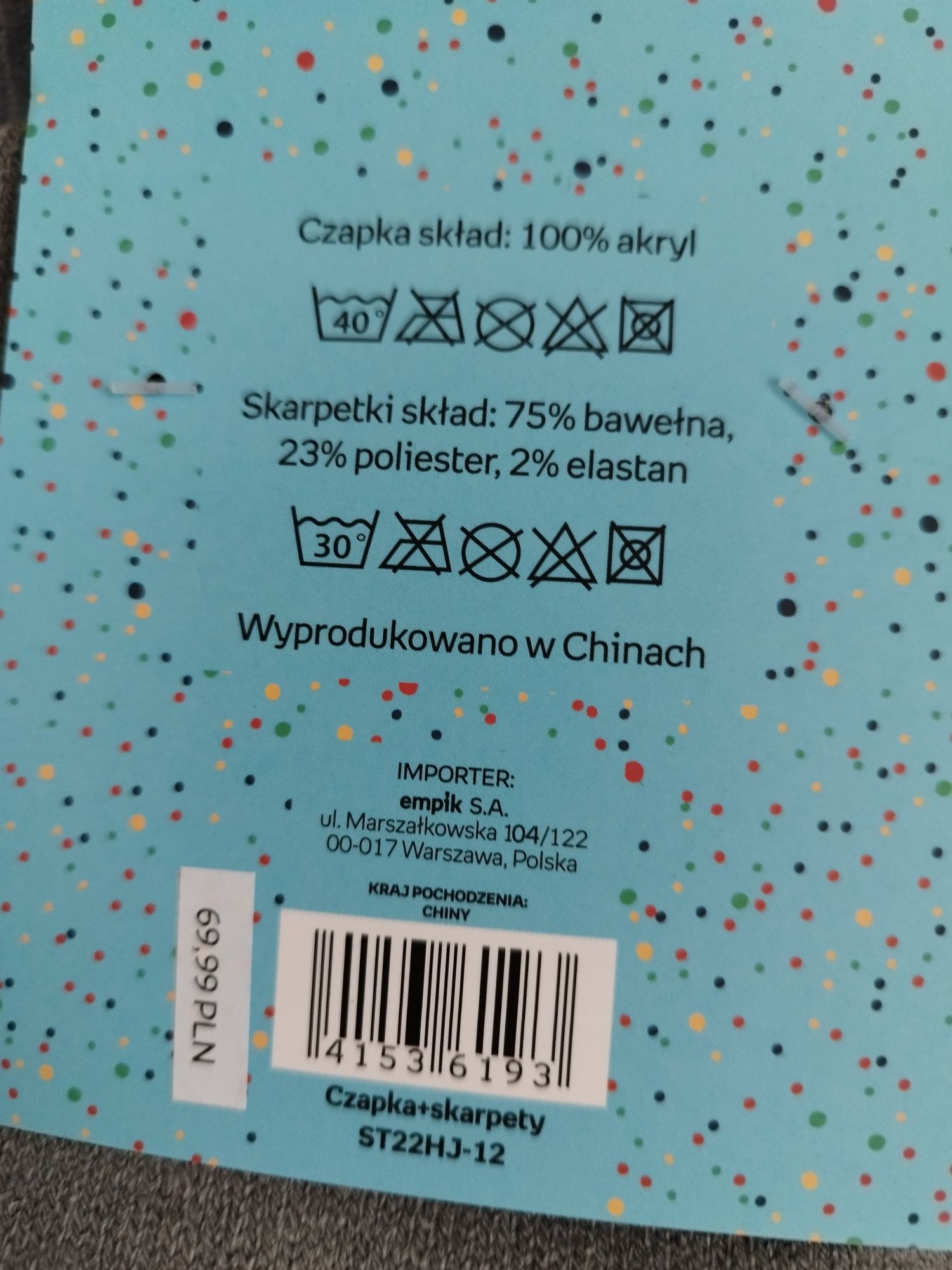 Zestaw świąteczny czapka i skarpety