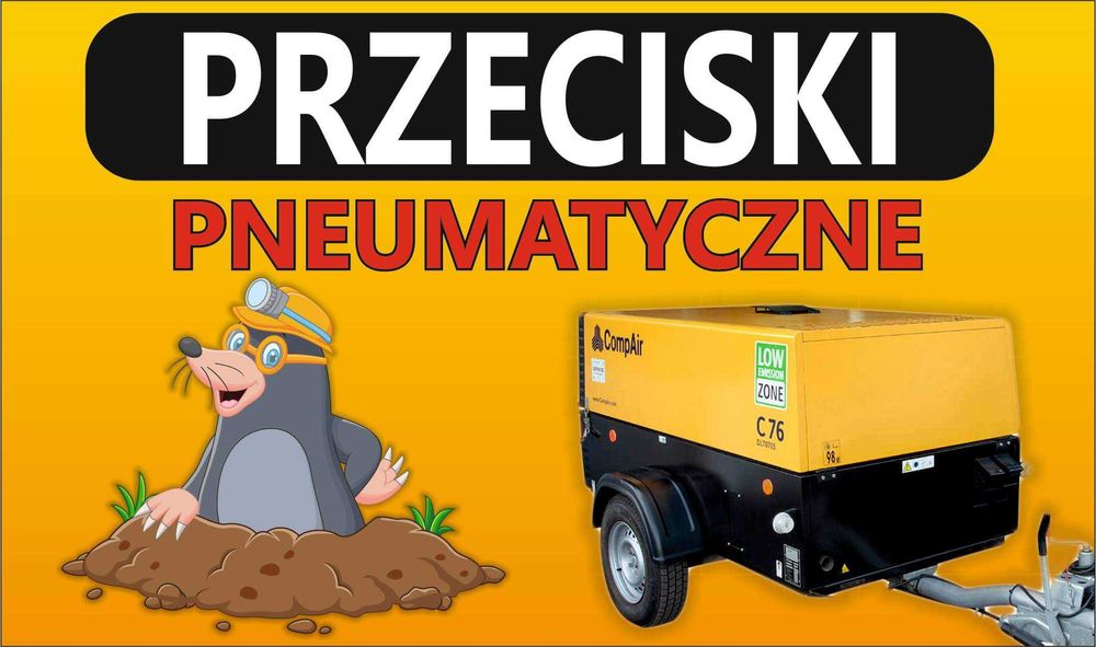 KRET Przeciski penumatyczne, minikoparka Olsztyn okolice