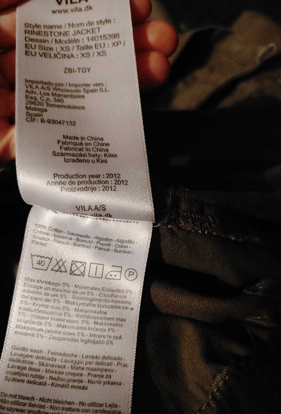 Kurtka katana Vila khaki cyrkonie xs/s/m piękna