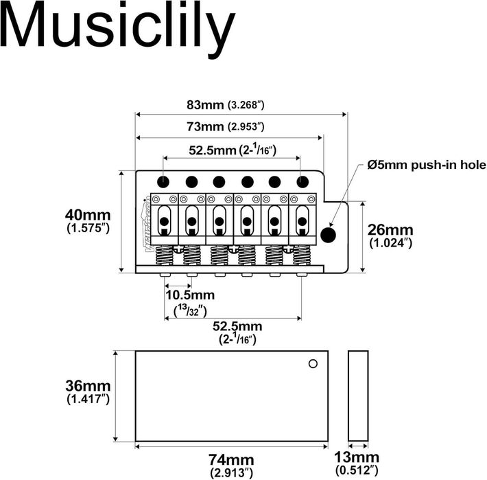 Wilkinson M series WOV01-10 tremolo mostek do gitary elektrycznej