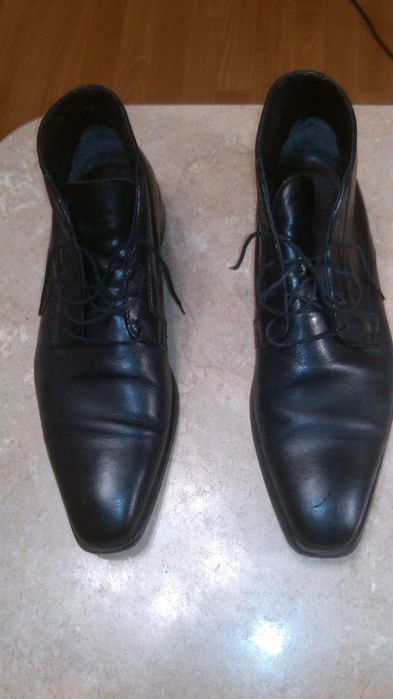 Ботинки классика 44 чёрные, демисезон, натуральная кожа.