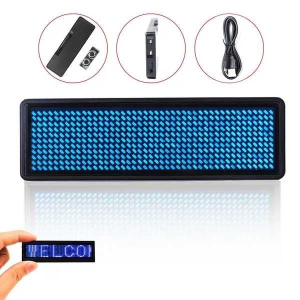 Mini LED digital recarregável programável rolagem nome etc.