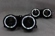 Reflektory lampy przednie przód BMW E30 82-94 SOCZEWKA Ringi CCFL LED