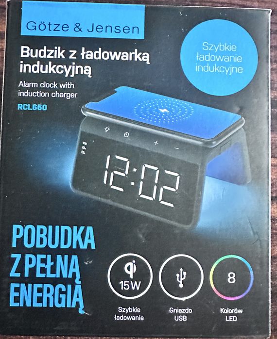 Budzik z ładowarką indukcyjną - Götze & Jensen RCL650