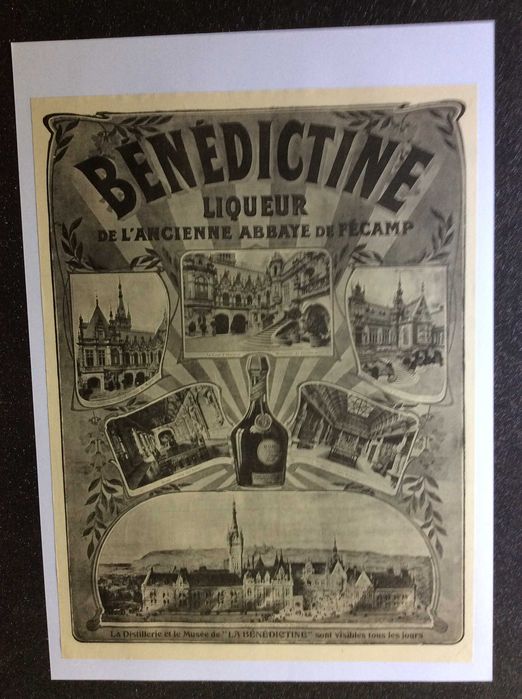 Publicidade: Bénédictine liqueur de l'ancienne Abbaye de Fécamp,  1908