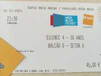 Bilhetes Silence 4 Porto 15 Novembro