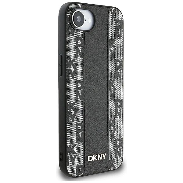 Etui DKNY Leather Checkered Mono Pattern MagSafe na iPhone 16e - czarn