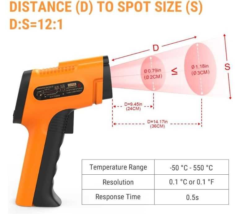 Termometr na podczerwień Laserowy miernik temperatury ThermoPro TP30