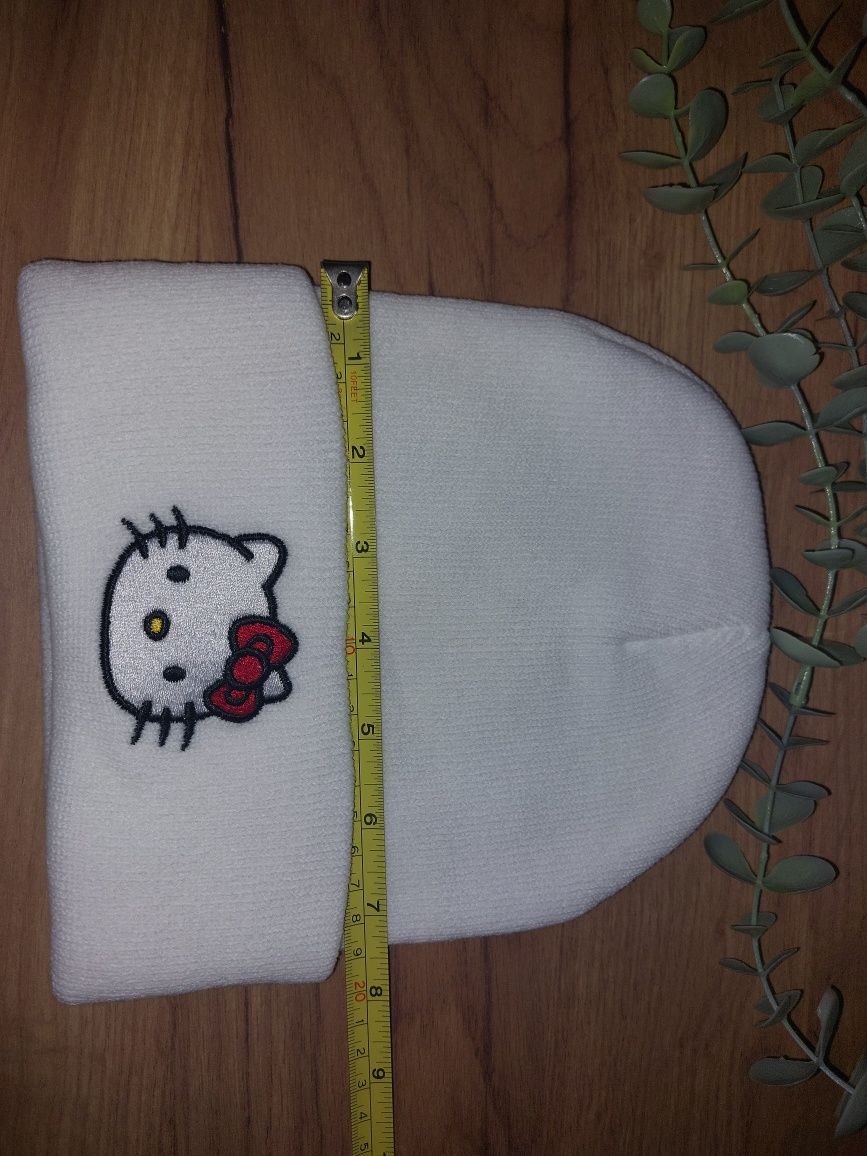 Nowa czapka damska biała śliczna Hello Kitty szybka wysyłka